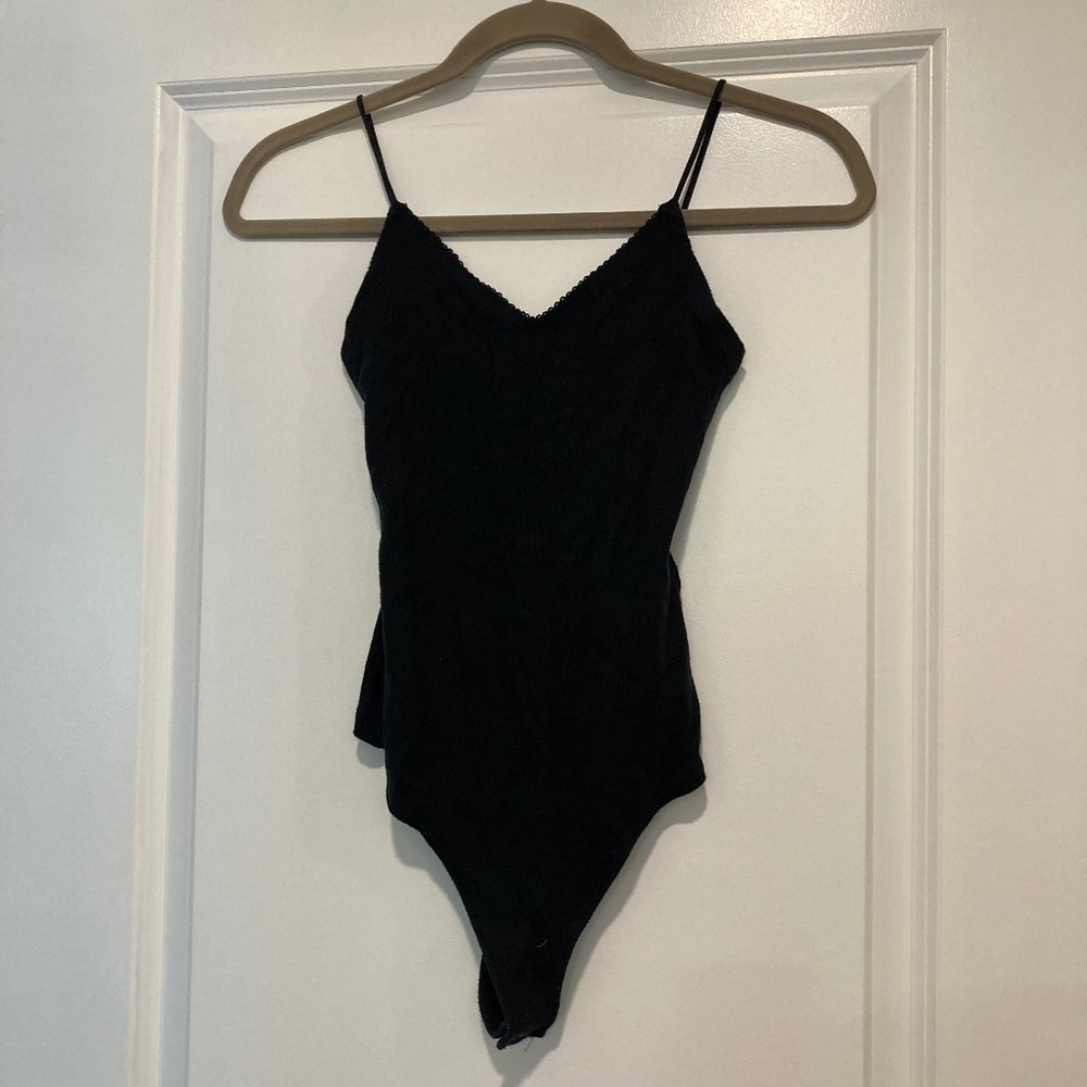 Abercrombie & Fitch Ribbed Black Cami Bodysuit
